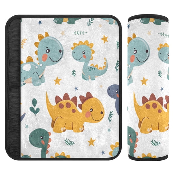 ALAZA Cute Dinosaurs Car Seat Belt Adjuster Neck Covers Shoulder Cushions Pads S