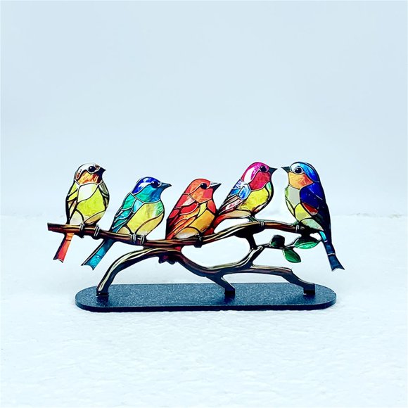 Desktop Dress Up Under $10 Stained Glass Birds On Branch Desktop Ornaments Stained Acrylic Double Multicolor Hummingbird Craft Statue Metal Art Bird Sculpture Discover The Enchanting World Of
