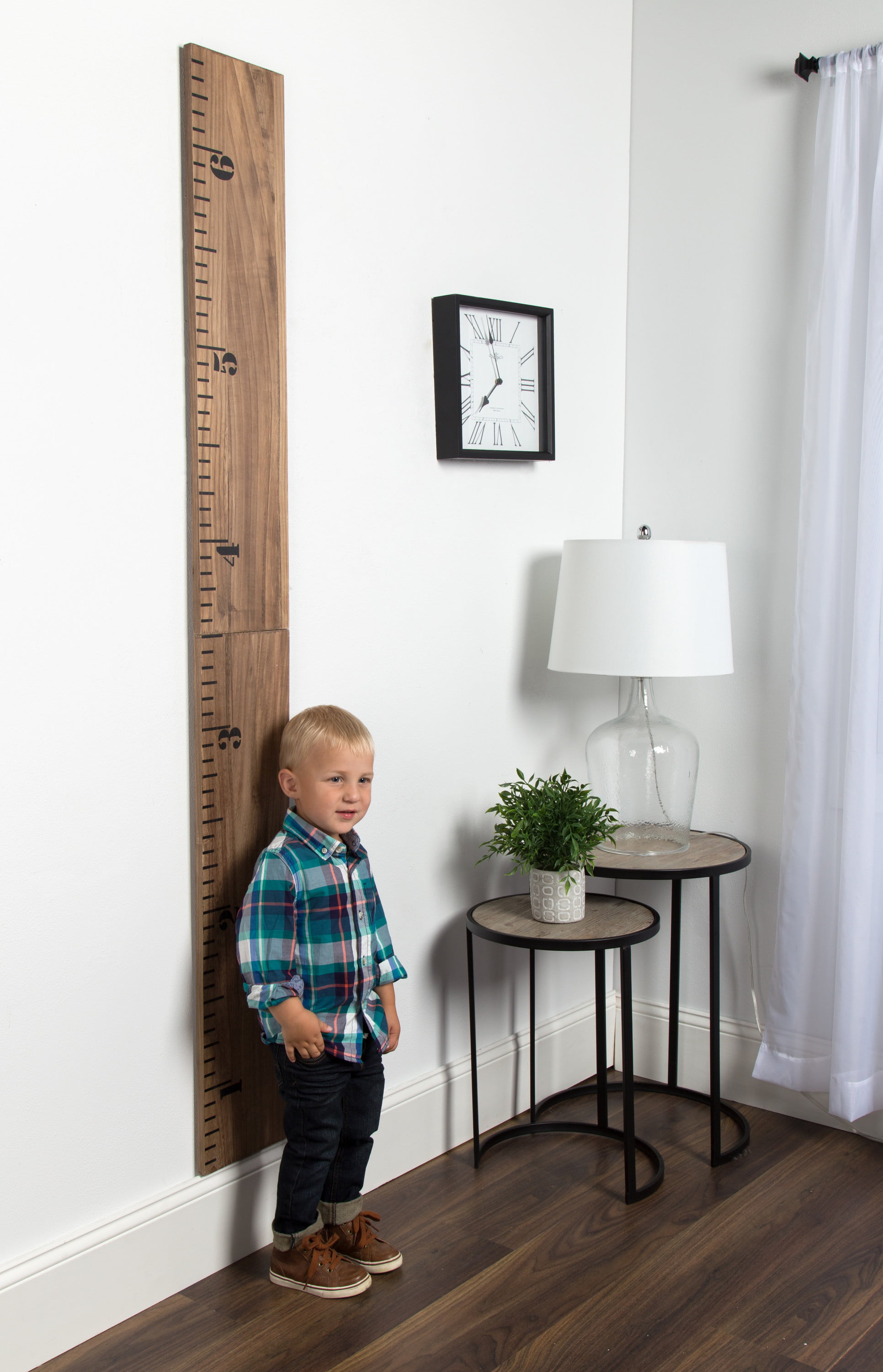 Details about   Wooden Growth Chart Height Measuring Tool Kids Decor Room Home Gray 6.5 ft Wood 