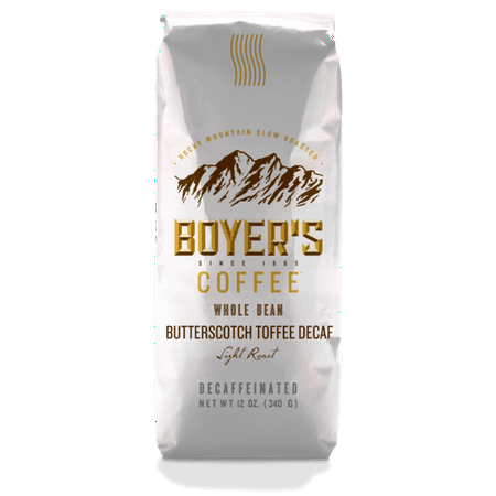 - Boyer's Coffee Decaf Butterscotch Toffee Flavored Coffee, Whole Bean, 12oz
