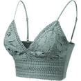 thumbnail image 2 of Made by Olivia Women's Textured Open Back Laced V-Neck Crop Top, 2 of 6