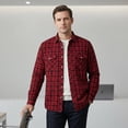 thumbnail image 4 of Cloudstyle Men's Pattern-Matched Plaid Business Casual Shirt - Slim Fit Brushed Flannel Long Sleeve Button-Down for Fall, 4 of 8