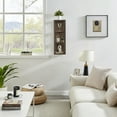 thumbnail image 5 of Danya B. Recife Vertical Three-Tier Modern Shadow Box Cube Display Wall Shelf - Hickory, 5 of 11