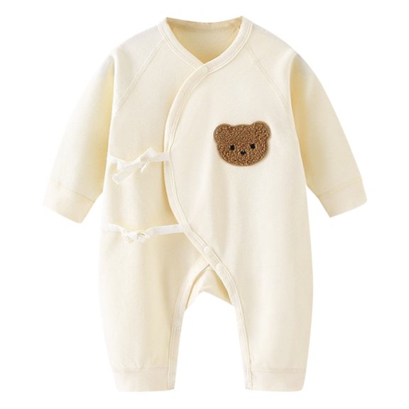 dmqupv Short Sleeve Baby Kimono Baby Boys Girls Cartoon Animals Cotton Romper Long 5 Months Baby Yellow 0-3 Months