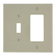 Leviton PJ126-I Ivory Midway Nylon Two Gang Combination Toggle Switch Decora Wall Plate