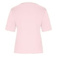 thumbnail image 4 of Vivianyo HD Women Top Clothes Plus Size Women's Fashion Solid Color V-neck Comfortable Loose T-shirt Short Sleeve Blouse Casual Tops Flash Picks Pink, 4 of 4