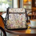 thumbnail image 3 of HELLHERO Butterfly and Flowers Shoulder Bag, Inner Pocket Satchel Bag Exquisite UV Craft Fashion Women's Shoulder Bag for Travel Daily, 3 of 7