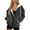 Black Leopard Print, variant on Women's Full Zip Up Hoodie Long Sleeve Oversized Sweatshirts Jacket Full Zip Up Casual Wear Fall Winter Zebra Stripes Pattern with Pockets, L