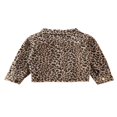 thumbnail image 5 of Toddler Baby Girl Denim Jacket Leopard Print Lapel Button Up Winter Windbreak Coat Outfit  leopard pattern leopard pattern 1-2Y, 5 of 5