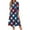 Blue, variant on Women's 4th of July Patriotic Dress, Women Round Neck Three-Quarter Sleeve Midi Dress, Sexy Independence Day American Flag Printed Dress, Loose Fit Bohemian Sundress with Side Pockets,Blue L