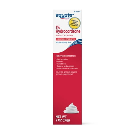 Equate Hydrocortisone 1% Anti-Itch Cream Plus 10 Moisturizers, relieves itching associated with poison ivy, oak, sumac; insect bites and other minor skin irritations, inflammation and rashes, 2 (Best Jock Itch Cream In India)