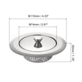 thumbnail image 2 of Stainless Steel Kitchen Sink Strainer with Sealing Lid, 4.33" OD x 2.91" ID x 1.18" Depth for Most Kitchen Sink, Silver, 2 of 6