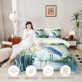 thumbnail image 3 of Erosebridal Vintage Heron Bird Twin Comforter Sets,Lovely Animals Bedding Set,Green Blue,Light Gray Reversible,2 Pieces,1 Comforter and 1 Pillowcase, 3 of 7