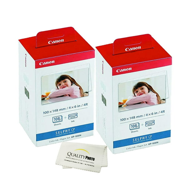 Canon KP108IN 2 Pack 3 Color Ink Cassette, 216 Sheets 4 x 6 Paper