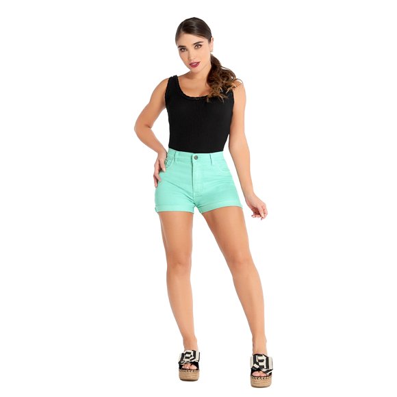 Short Verde Aqua de Mezclilla para Dama Mundo Terra Mundo Terra 026400