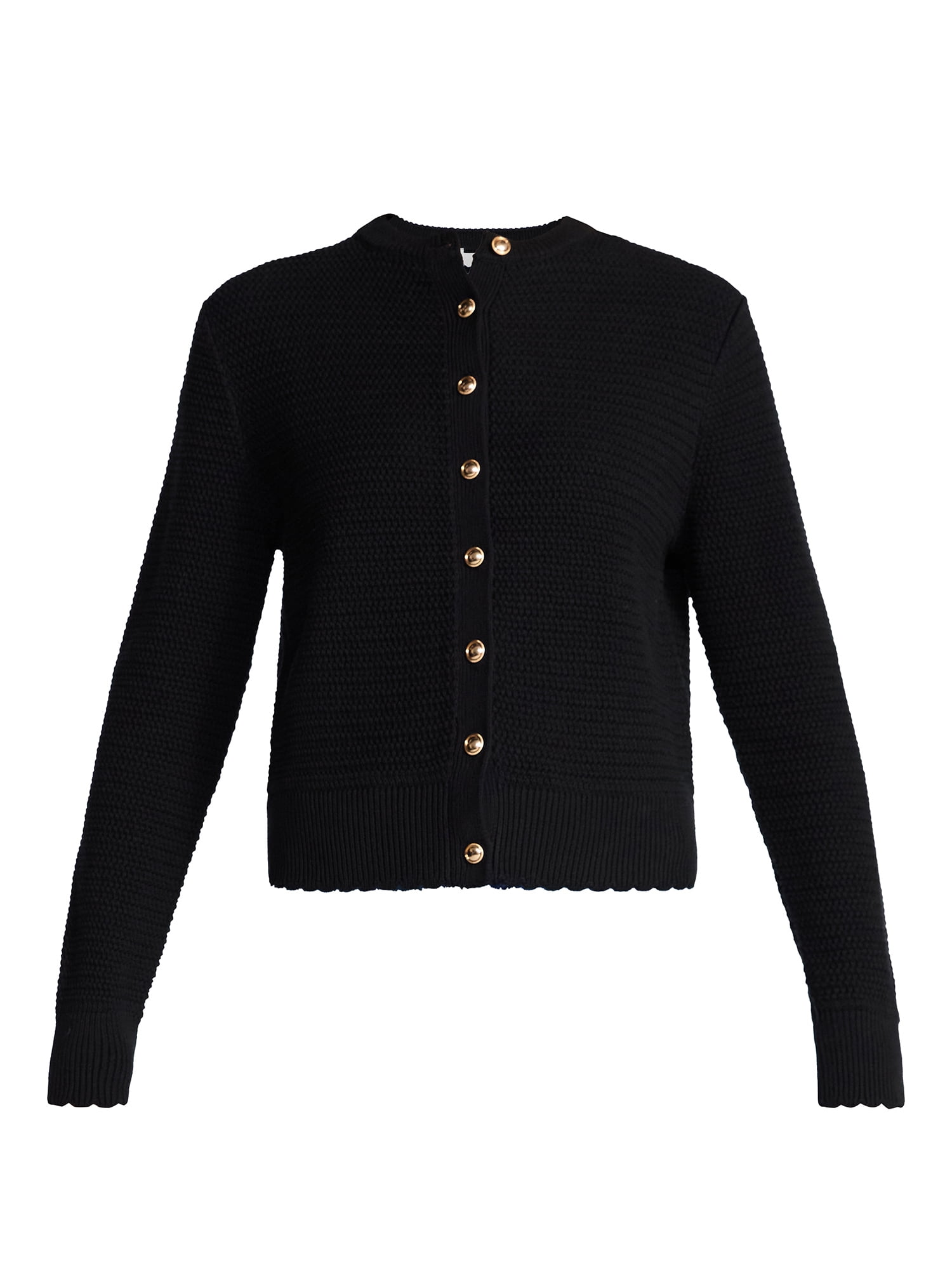 Time and Tru Women's Button Front Textured Cardigan, Sizes XS-XXXL
