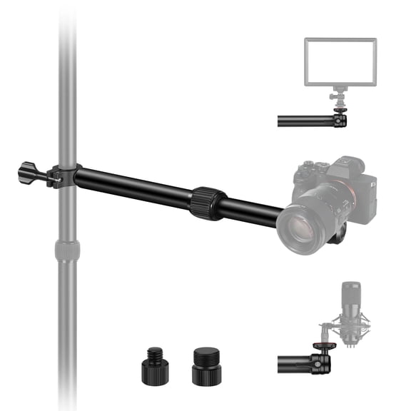 Neewer DS001 Overhead Camera Mount Arm, 11.8-20" Telescopic, Ball Head, 1/4"/3/8"/5/8" Screws, for Webcam/LED Light