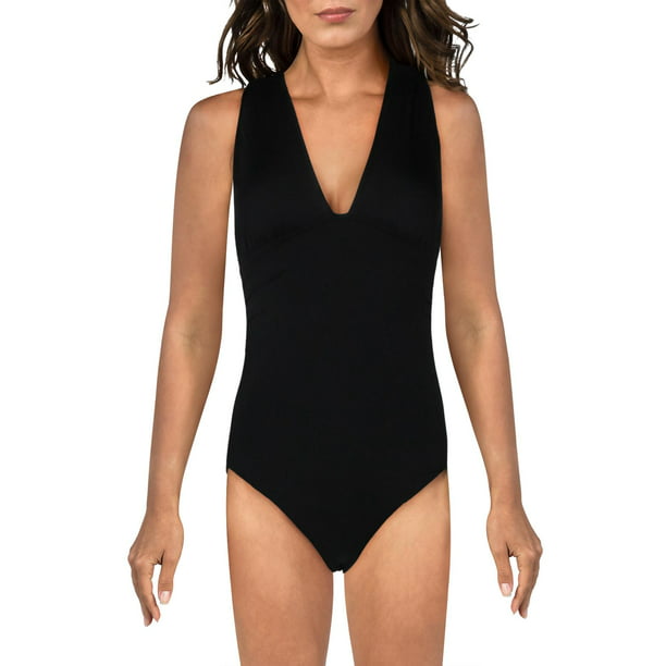 MICHAEL Michael Kors Womens High Neck Shirred One-Piece Swimsuit -  