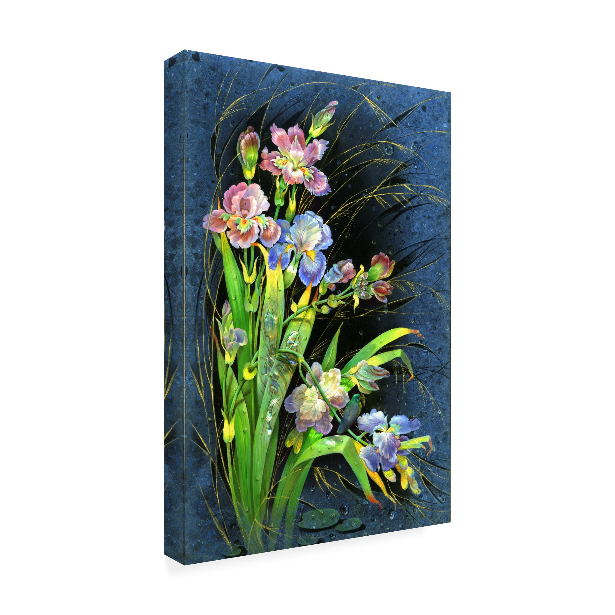 Trademark Fine Art 'Pink Blue Tall Flowers' Canvas Art by Tania Fedorova