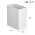 thumbnail image 3 of Bote de basura mDesign de acero inoxidable delgado rectangular de 10 litros, blanco, 3 of 5