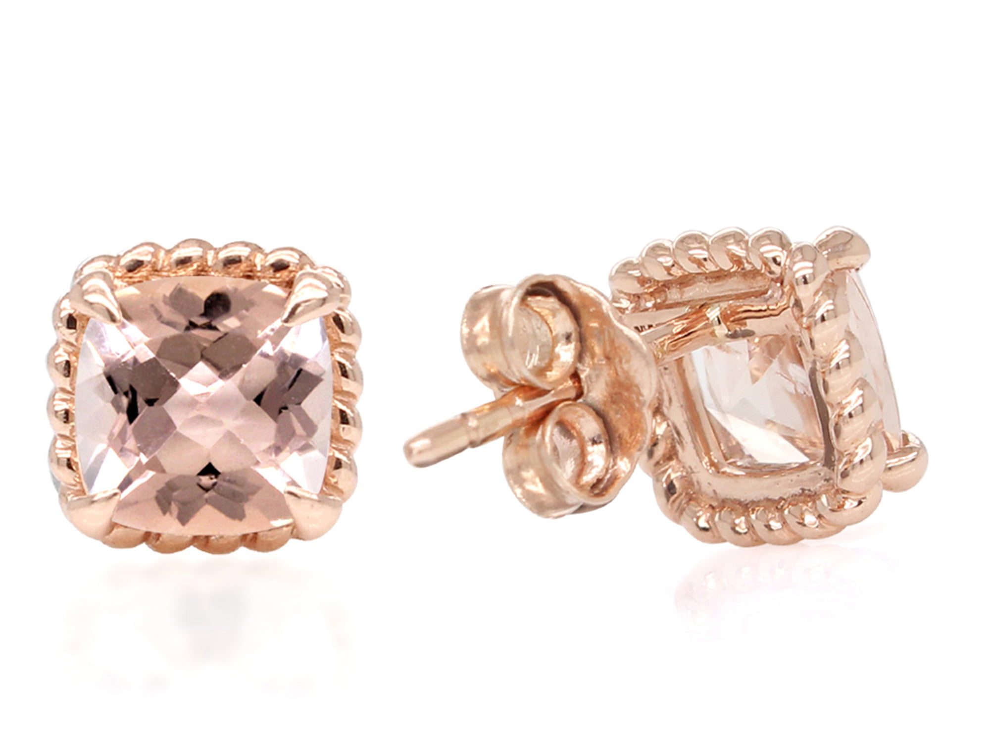 Details about   Stunning Morganite Gemstone Octagon Shape Jewelry 10k Rose Gold Earrings 