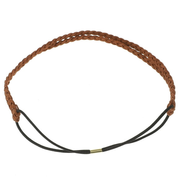 UPOUART Coffee Faux Suede Twisted Braid Wrap Hairband for Special Occasions, 1 Set Stylish Headband