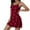 B Red, variant on Women's Sleepshirts Lace Trim Side Slit Sleeveless Low Crew Neck Cami Sleep Dress Loungewear Slim Valentine's Day Daily Wear Nightgowns