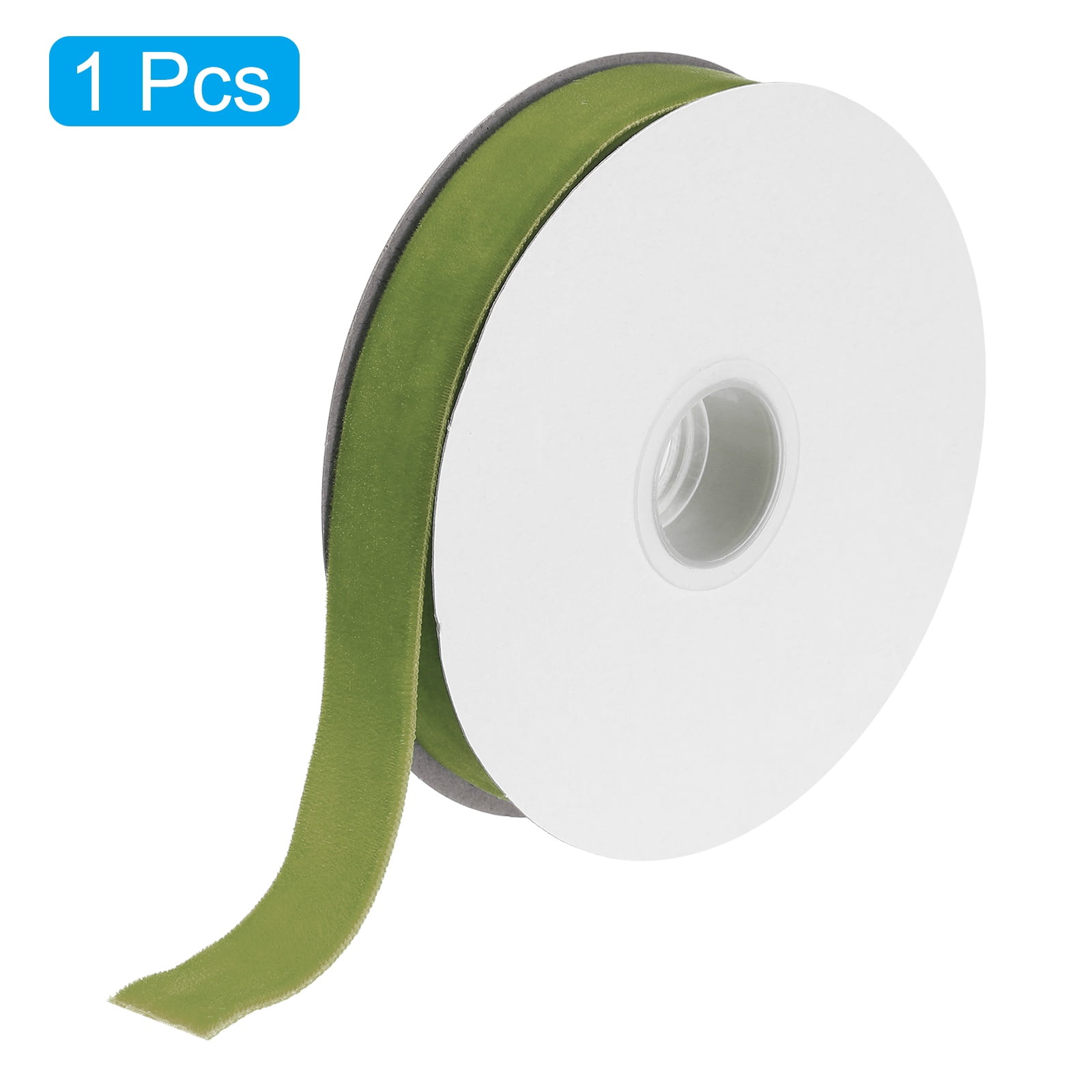 Uxcell Velvet Ribbon Single Face Spool Silky Velvet Fabric for DIY Crafts Gift Wrapping 3/4" x 10 Yard Deep Green