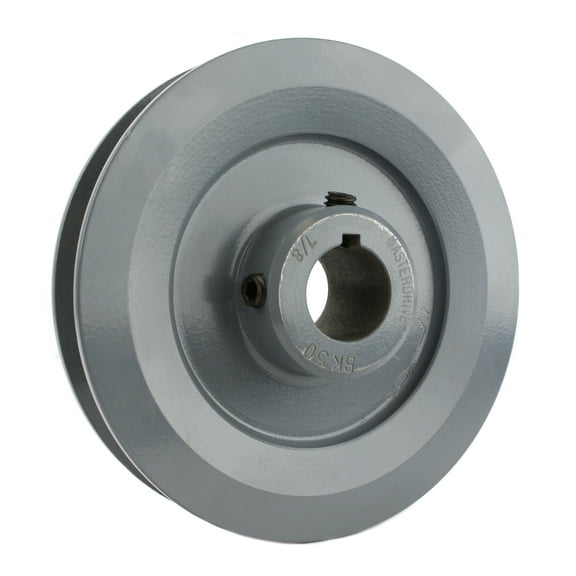 Masterdrive BK50-7/8 Cast Iron 4.75" Single Groove Pulley V Style B Belt 5L for 7/8" Keyed Shaft