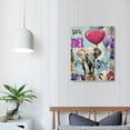 thumbnail image 4 of Sheronv Elephant Balloons Heart Fine Art Aesthetic Poster Print Wall Painting for Living Room Bedroom Home Office Wall Decor Canvas Art Decor Pictures Farmhouse Bathroom Room 12x16 in, 4 of 5