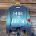 thumbnail image 2 of Sweatshirts for Women Trendy Plus Winter Loose Crew Neck Long Sleeve Bell Cold Shoulder Curve Hem Graphic Leisure Cotton Sweatshirt Pullover(Blue,XXL), 2 of 4
