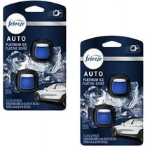 Febreze Auto Odor-Eliminating Air Freshener Vent Clips, Platinum Ice, 2 Count, 2 Packs