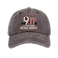 thumbnail image 2 of 9/11 Never Forget 11th September Baseball Cap - American Flag Vintage Washed Cotton Patriot Day Commemorative Hat, Adjustable Unisex Dad Cap for Men and Women, 2 of 6