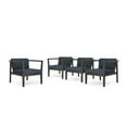 thumbnail image 6 of Newbury Outdoor Acacia Wood Club Chairs with Cushions, Set of 4, Gray, Dark Gray, 6 of 6