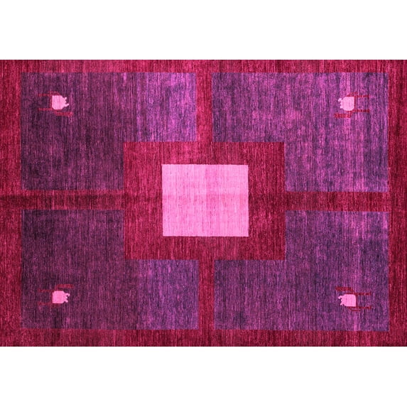 Ahgly Company Indoor Rectangle Abstract Pink Modern Area Rugs, 2' x 3'