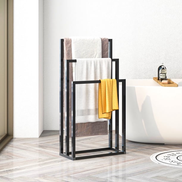 Gzxs 3-Tier Metal Towel Rack Modern Freestanding Towel Rack, Bathroom ...