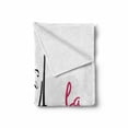 thumbnail image 2 of Ooh La La Soft Flannel Fleece Blanket, Eiffel Tower Doodle with Heart Motifs and Lettering Paris French Theme, Cozy Plush for Indoor and Outdoor Use, 50" x 70", Magenta Charcoal Grey, by Ambesonne, 2 of 6
