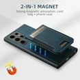 thumbnail image 4 of ELEHOLD for Samsung S23 Ultra Case, Compatible with Mag Safe Accessory, 2 in 1 Detachable Magnetic Card Holder Faux Lychee Pattern Leather Kickstand Wallet Case for Samsung S23 Ultra,Blue, 4 of 6