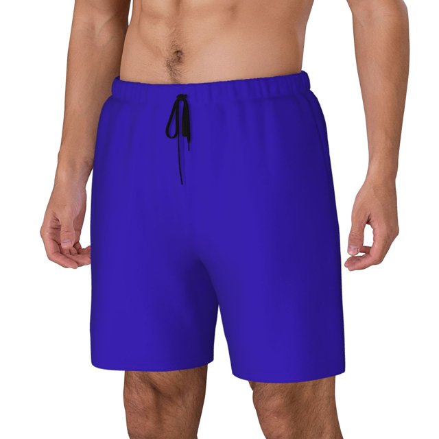 KLL Darkblue for Mens Swim Trunks Quick Dry Swim Shorts with Built-in Compression Liner Funny Swimwear Bathing Suits-Medium