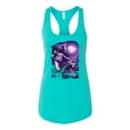 thumbnail image 2 of Wild Bobby, Fantasy Wolf Howling at The Full Moon Animal Lover Ladies Racerback Tank Top, Tahiti Blue, Large, 2 of 3