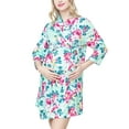 thumbnail image 4 of Wangsaura Maternity Robe, Flower Print V-neck Nightgown with Belt, Pocket, 4 of 10