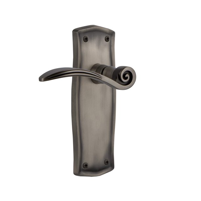 Nostalgic Warehouse Prairie Plate Privacy Swan Lever in Antique Pewter