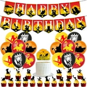 Jungle Animal Lion PriNst Birthday Party Supplies, Lion Birthday Decorations Included Banner, Cake Toppers, Balloons