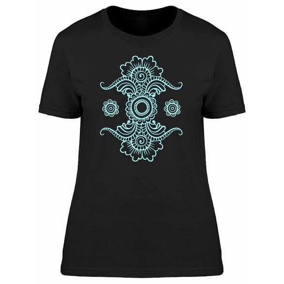 Cute Black & Blue Floral Paisley Tee Women's -Image by Shutterstock