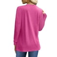 thumbnail image 5 of UVN Blouses for Women Pleated Long Sleeve Shirts Casual Crew Neck Tunic Tops, 5 of 9