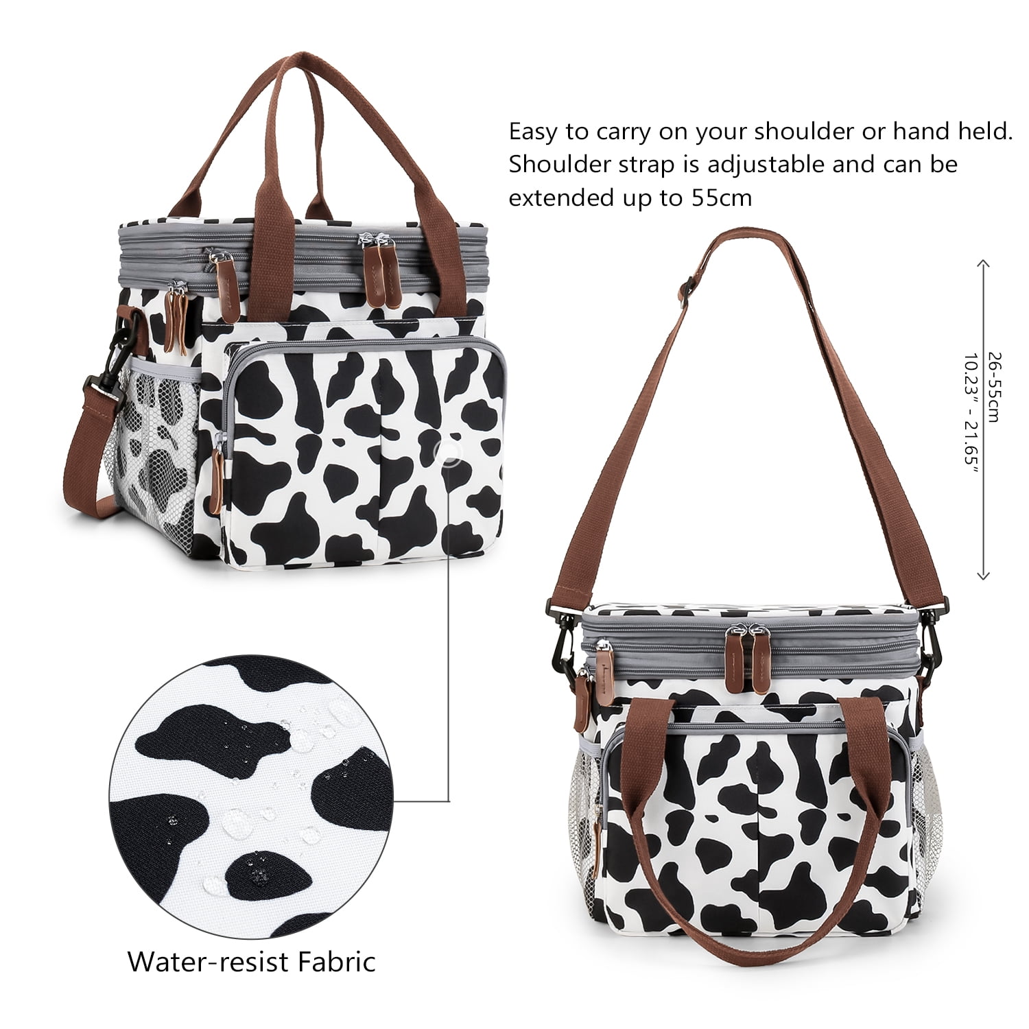 Lunch Bag for Women Men Double Deck Expandable Lunch Box,Large Lunch Bags,Leakproof Lunch Box Cooler Bag