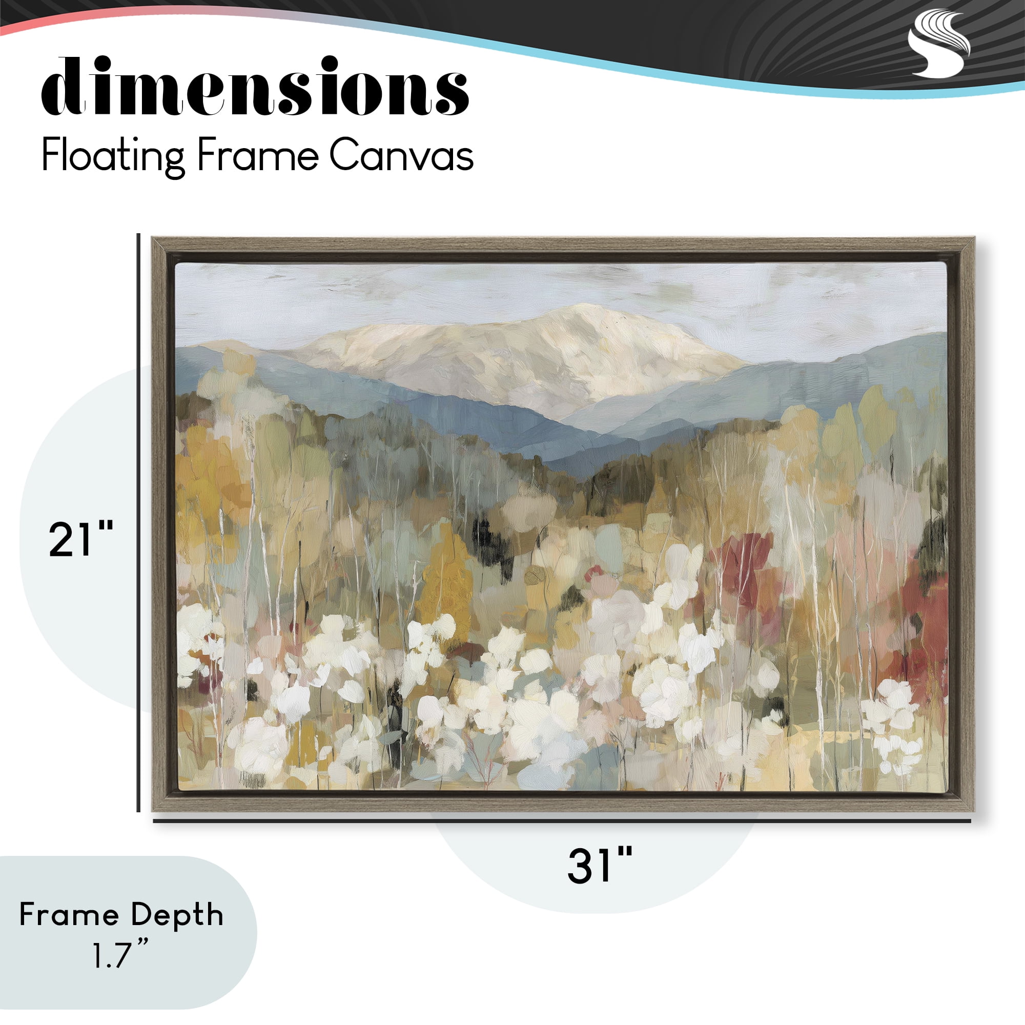 Stupell Industries Autumn Mountain Meadow Brown Framed Floater Canvas Wall Art, design by Chromatic Storm Studio