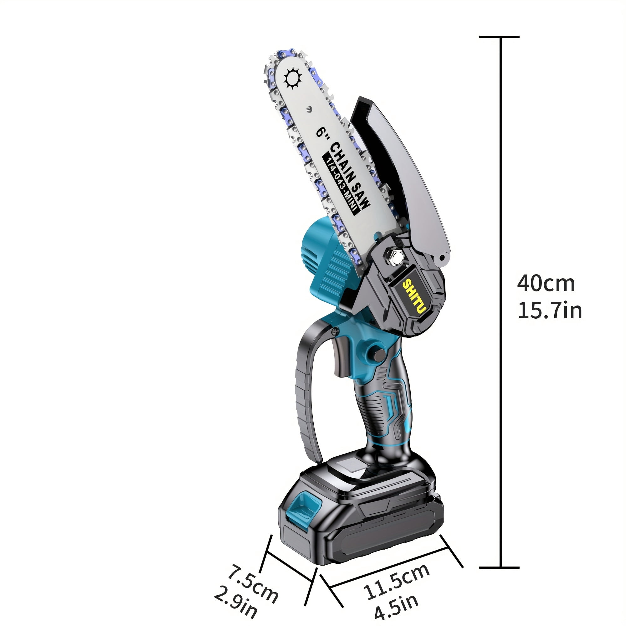 Cordless Mini Chainsaw with Automatic Oiler, 6 Inch Lithium Electric Handheld Saw with Safety Lock, Portable Chainsaw for Garden Pruning & Woodworking
