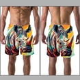 thumbnail image 3 of luoweisi Men's Beach Shorts Quick Dry Swim Trunks with Mesh Lining Abstract Rhinoceros XL, 3 of 5