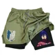 thumbnail image 1 of Pantalones cortos deportivos 2 en 1 de Anime Attack on Titan para hombre, Shorts transpirables de secado rápido para deportes, Fitness, correr al aire libre, 1 of 1